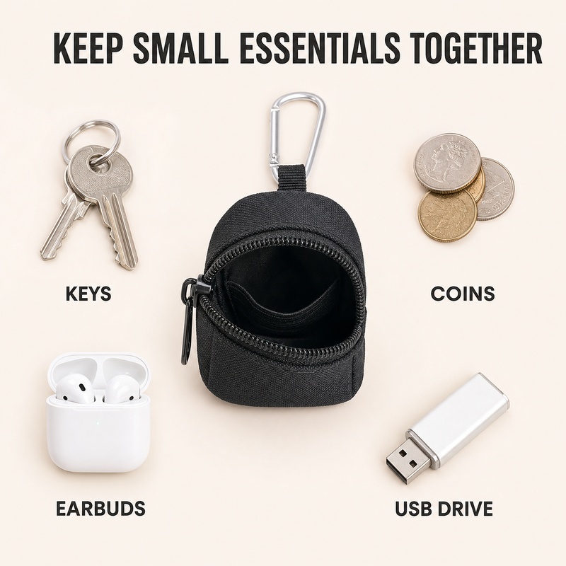 Mini Zipper Key Coin Pouch wit - Edc Carry Coins 评论和价格