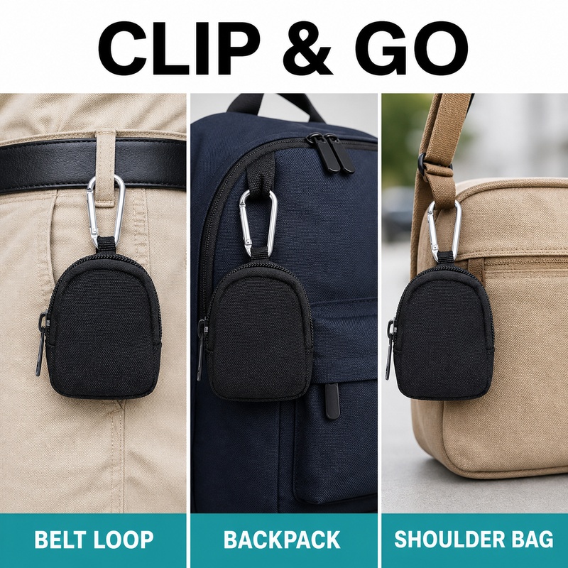 Mini Zipper Key Coin Pouch wit - Edc Carry Coins 评论和价格